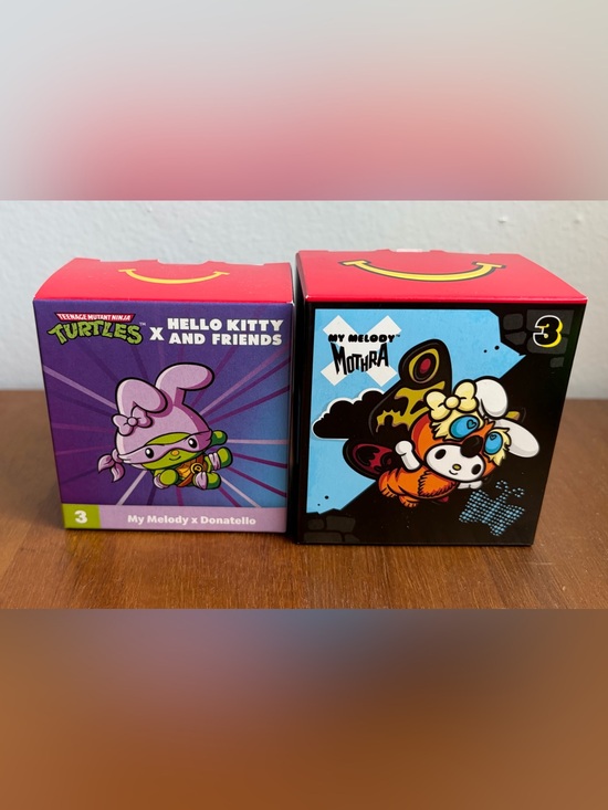 McDonald's Other - McDonalds Hello Kitty Godzilla TMNT Happy Meal Set- My Melody Mothra & Donatello